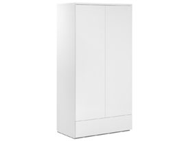 Julian Bowen Monaco Wardrobe - 2 Door With 1 Drawer in Gloss White