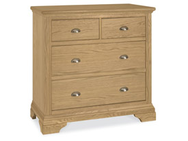 Bentley Designs Hampstead Chest - 2+2 Drawer in Oak