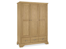Bentley Designs Hampstead Triple Wardrobe in Oak